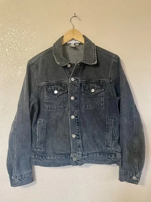 American Apparel Unisex XS Negro Denim Chaqueta EE. UU. - Imagen 1 de 4