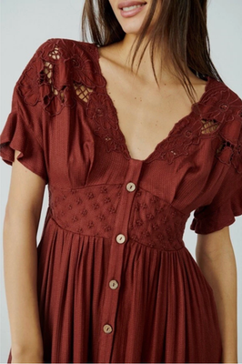 colette maxi dress free people EUC Free People Colette Maxi Dress Peasant Dress Embroidered Top ~ XS