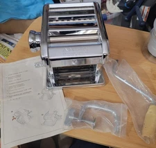 Vintage Marcato Ampia Tipo Lusso 110 Stainless Steel Manual Pasta/Noodle Maker