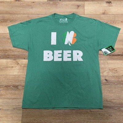 Wild Clover Mens I Love Beer T-Shirt Size XL Brand New St. Patrick's Day
