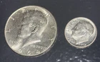 1964 Kennedy Half Dollar + 1953 Roosevelt Dime 90% Silver Coin Lot