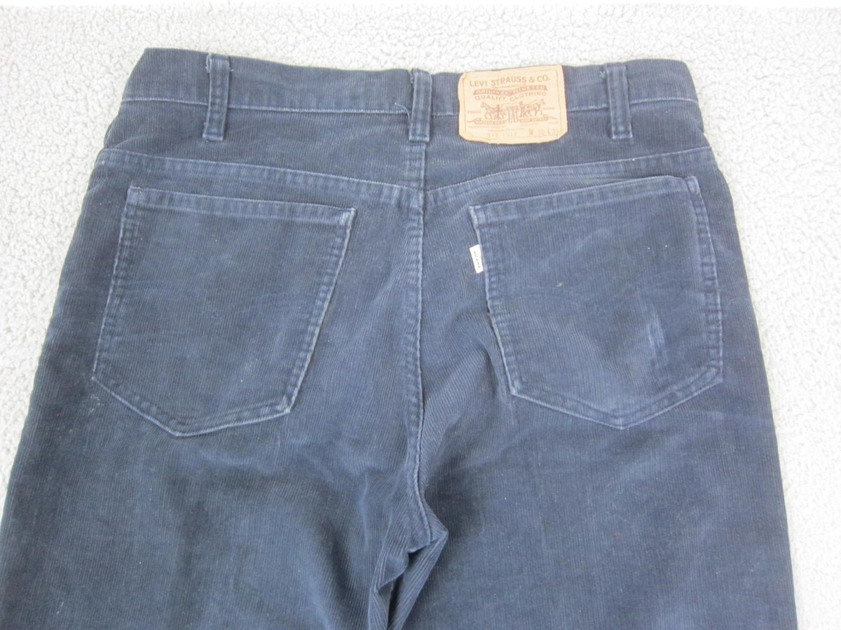 Vintage Levis 517 Jeans Mens 36 x31 Blue Bootcut Flared Corduroy