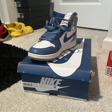 Nike Air Jordan 1 Retro High OG GS High Top Leather Blue/White/Gray 6Y