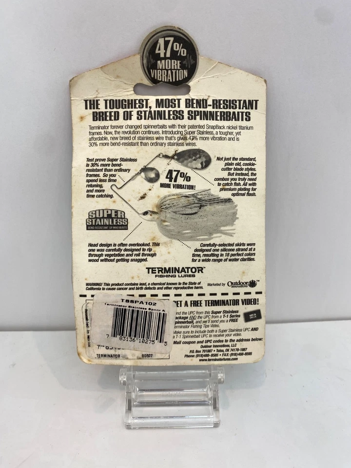 Cebo giratorio Terminator súper inoxidable resistente a las curvas TSSPA102 nuevo en paquete Foto 3 de 4