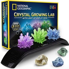 National Geographic STEM Crystal Growing Kit Light-Up Base Gemstones Science
