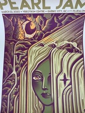 Pearl Jam Concert Poster March 22 2020 Quebec City Videotron 12x8in Metal Sign
