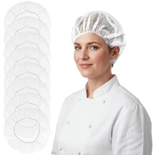 8 Pcs Mesh Chef Hats Bulk Adjustable Cooking Hat Elastic Kitchen Hats for White