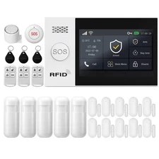 Full Touch Screen Wireless Smart Home alarm system, DIY 4G and WiFi Burglar A...