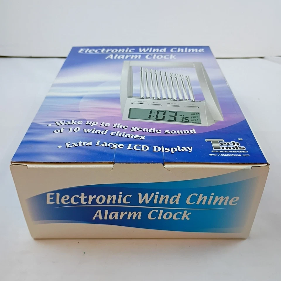 TechTools Electronic Wind Chime Alarm Clock with Extra Large Clock Screen New - Image 3 of 4