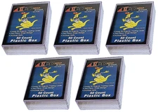 5 Pro Mold 50 Count Trading Card Snap Storage Boxes Plastic PC50 Sports 2-piece