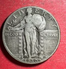 1930S US Standing Liberty SILVER Quarter! "San Francisco" Mint! FINE! Old Coin!