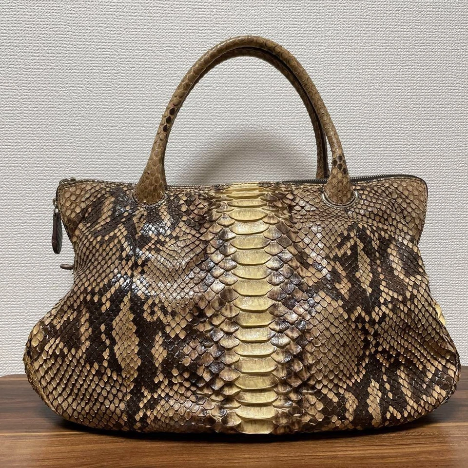 Bolso de Hombro de Cuero Zagliani Lujo Marrón Beige Talla Grande Raro Usado Japón Foto 2 de 4