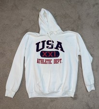 Vintage USA Made Fruit Of The Loom USA Athletic Dept. XXL White Hoodie