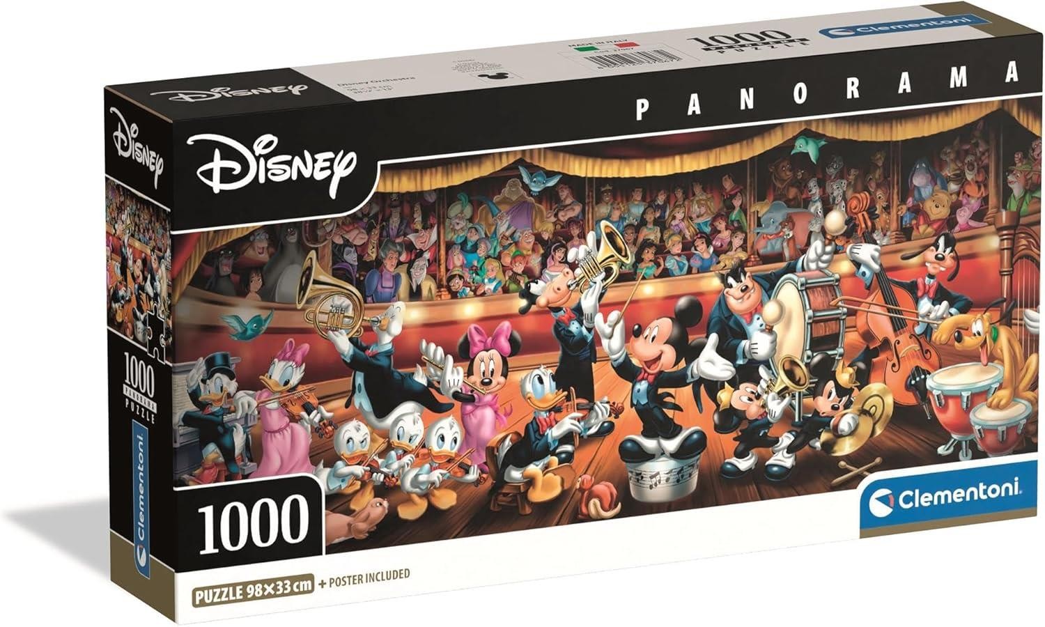 Disney Orchestra Puzzle 1000pc Panorama Mickey Minnie Goofy Donald Duck Jigsaw