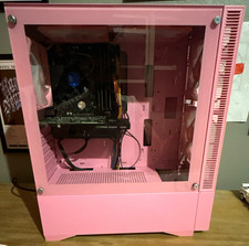 Apevia Prodigy Pink ATX Mid Tower Case, Tempered Glass Side Panel, USB/Audio