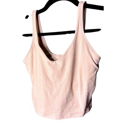 Lululemon Align Tank Top Pink Pastel Nulu Cropped Yoga Bra Size 4 LW1CRTS