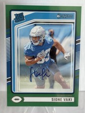 2024 Panini Donruss - Rated Rookie Sione Vaki #332 Green Autographs (AU, RC)