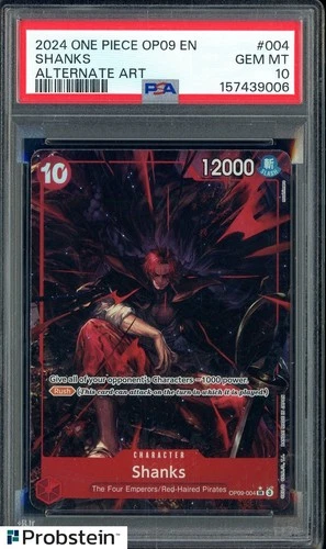 2024 One Piece OP09 EN Alternate Art #004 Shanks PSA 10 GEM MINT