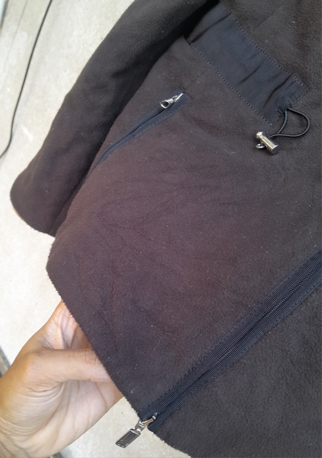 Vintage Moncler Fleece Jacket Women’s Size L Brown Full Zip Lampo Zipper Romania thumbnail 9