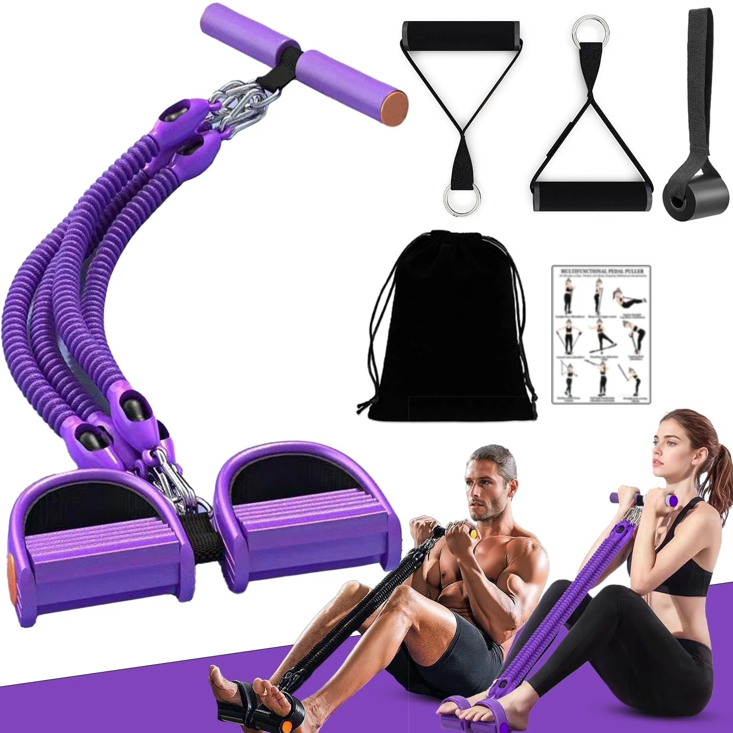 Upgrade Foot Pedal Resistance Band, 100lbs Adjustable 4 Tube Pedal Ankle Pull...
Opens in a new wind