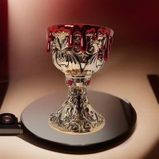 Bath & Body Works 7" Chalice Cup Dripping Blood Candle Holder Pedestal Halloween