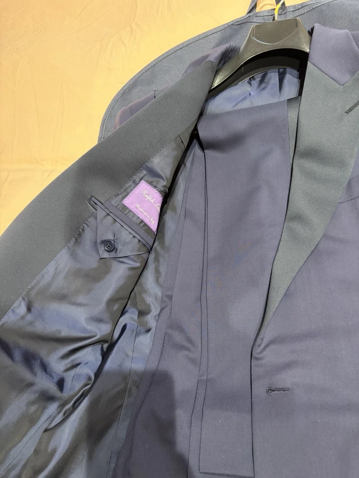 Esmoquin Ralph Lauren Purple Label Drake azul marino 100 % lana sin usar Foto 2 de 4