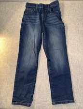 Jumping Beans Boys 7 Straight Denim Jeans Snap Closure Stretch Dark Wash