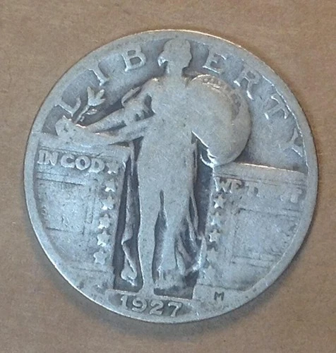 Old World US Coin Lot 90% Silver Standing Liberty Quarter 1927 VG 0.1808 Oz ASW