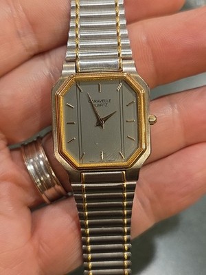 Caravelle Bulova Vintage Men's Tank Grey Two Tone Watch New