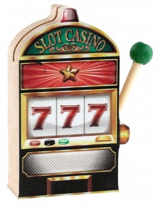 Casino & Vegas Party Dekorationen Mini Spielautomat Tischkartenhalter - 6er Set