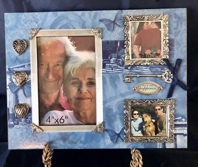  Key to my Happiness  collage picture frame - 4  X 6 , + two 2.75  X 3.25  open