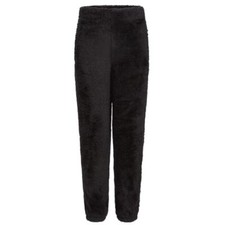 Adidas Girl's Elastic Waistband Cozy Fuzzy Joggers in Black, Size M