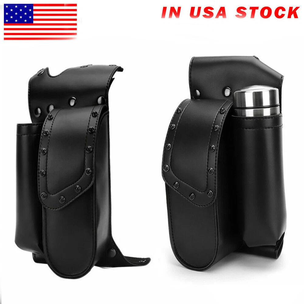 Saddlebag Guard Bag Water Bottle Holder For Harley Touring Road King Glide USA