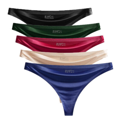 Lot 5 Packs Sexy Womens Panties Thong G string Briefs Thin High Leg Lingeries