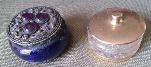 Echt Bleikristall crystal and other BLUE trinket/jewel box VINTAGE lot of 2