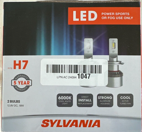 H7 LED Headlight Bulbs Conversion Kit – 6500K White, 12V/24V, Off-Road & Car Use