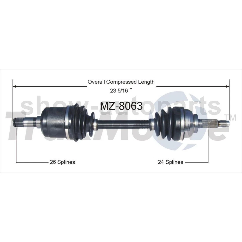 Eje TrakMotive delantero izquierdo delantero derecho 2 de CV para Mazda 323 Foto 3 de 3