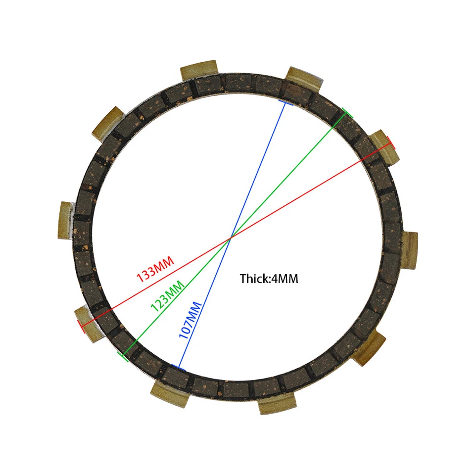 5PCS Clutch Friction Disc Set For Yamaha DT100 DT125 DT175 MX175 RD200 1974-1975 Foto 2 de 4