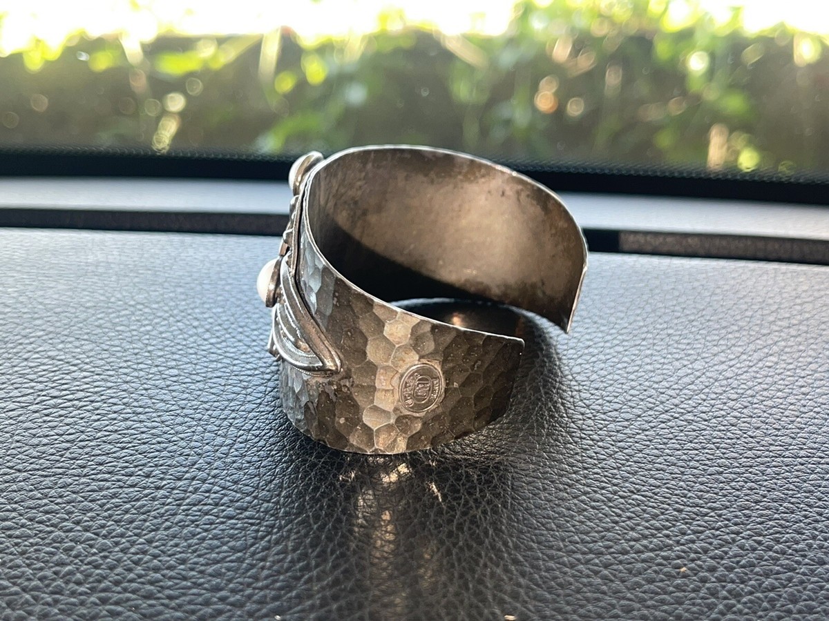 Bracelet Manchette Vintage Gil D'Ageno Paris 1970 - Métal Doré Longueur 18cm - Style Bohème