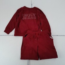 DKNY Jumper Joggers Set 10 Burgundy Boys Loungewear Tracksuit
