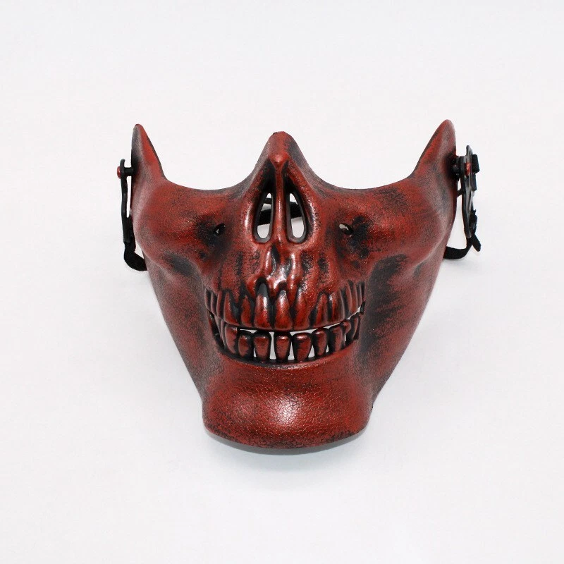 Media máscara facial fiesta de Halloween Airsoft calavera máscara motocicleta A+ esqueleto disfraz Foto 4 de 4