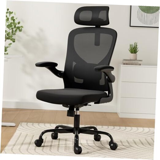 Ergonomic Office Chair,Home Office Desk Chair with Adjustable Lumbar Black-image