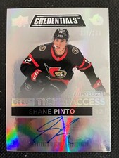 2021-22 Upper Deck Credentials ticket access 113/299 Debut Auto Shane Pinto