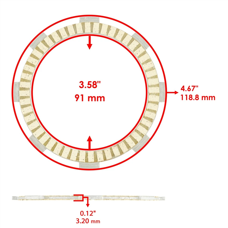 Placas de acero de fricción de embrague con junta de embrague para Honda CRF150R 2007 2008-2021 Foto 2 de 4