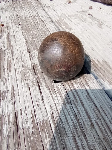 Antique 18th/19th Century Lignum Vitae Carved Game Ball Or Sphere