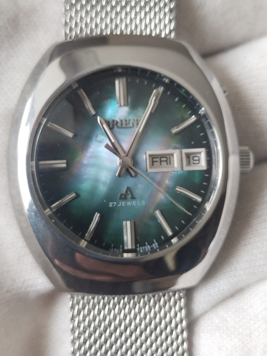 vtg Orient cA chrono Ace Mexican focus O429-27360 Green MOP Dial