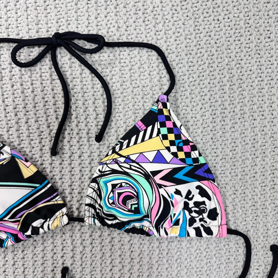 Top de Bikini de Colección Y2K Triángulo Cuerda Talla M Halter OP Multi Años 90 Grunge Hipster Punk Foto 3 de 4