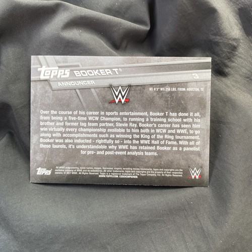 Booker T 2017 Topps Then Now & Forever WWE Wrestling - #3 - Announcer / Legend - Picture 2 of 2