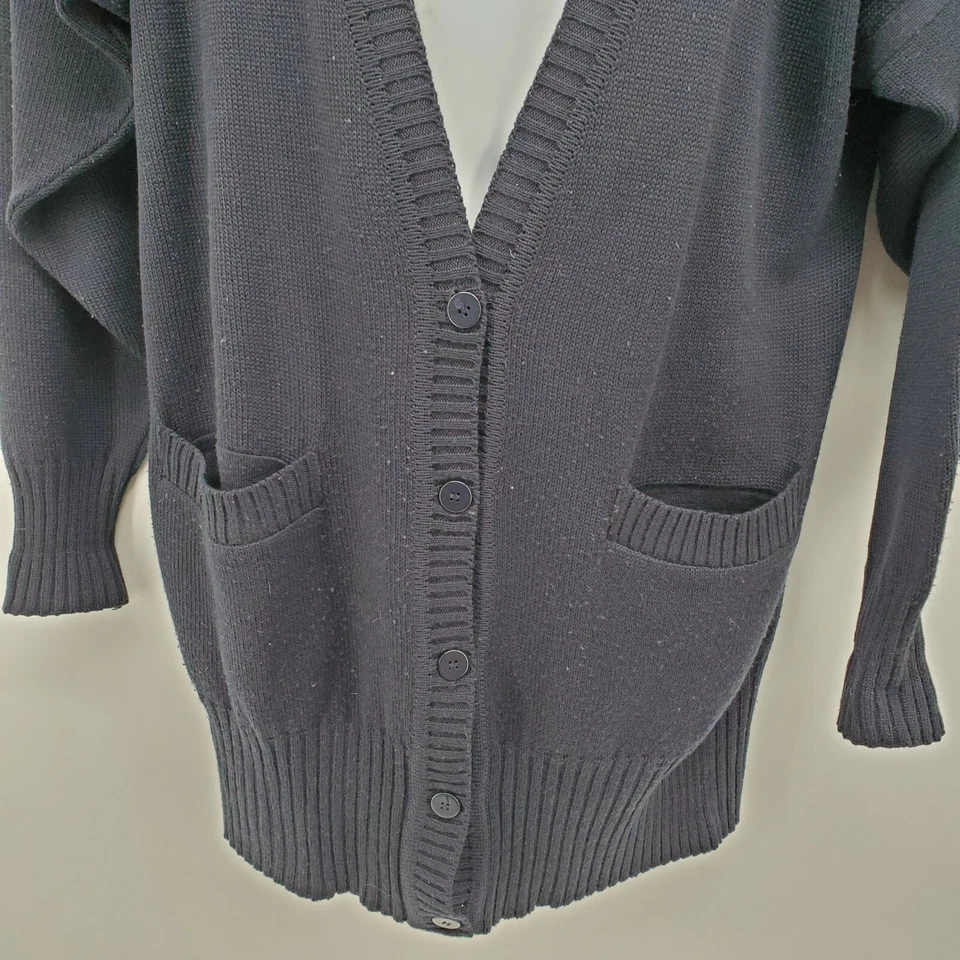 Suéter Cárdigan de Lana Mondi Talla 38 EE. UU. M/L Gran Tamaño Azul Marino De Colección Alemán Foto 4 de 4
