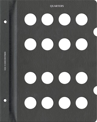 Whitman Prestige  Coin Album - Quarter Blank Page - 16 Openings - Black